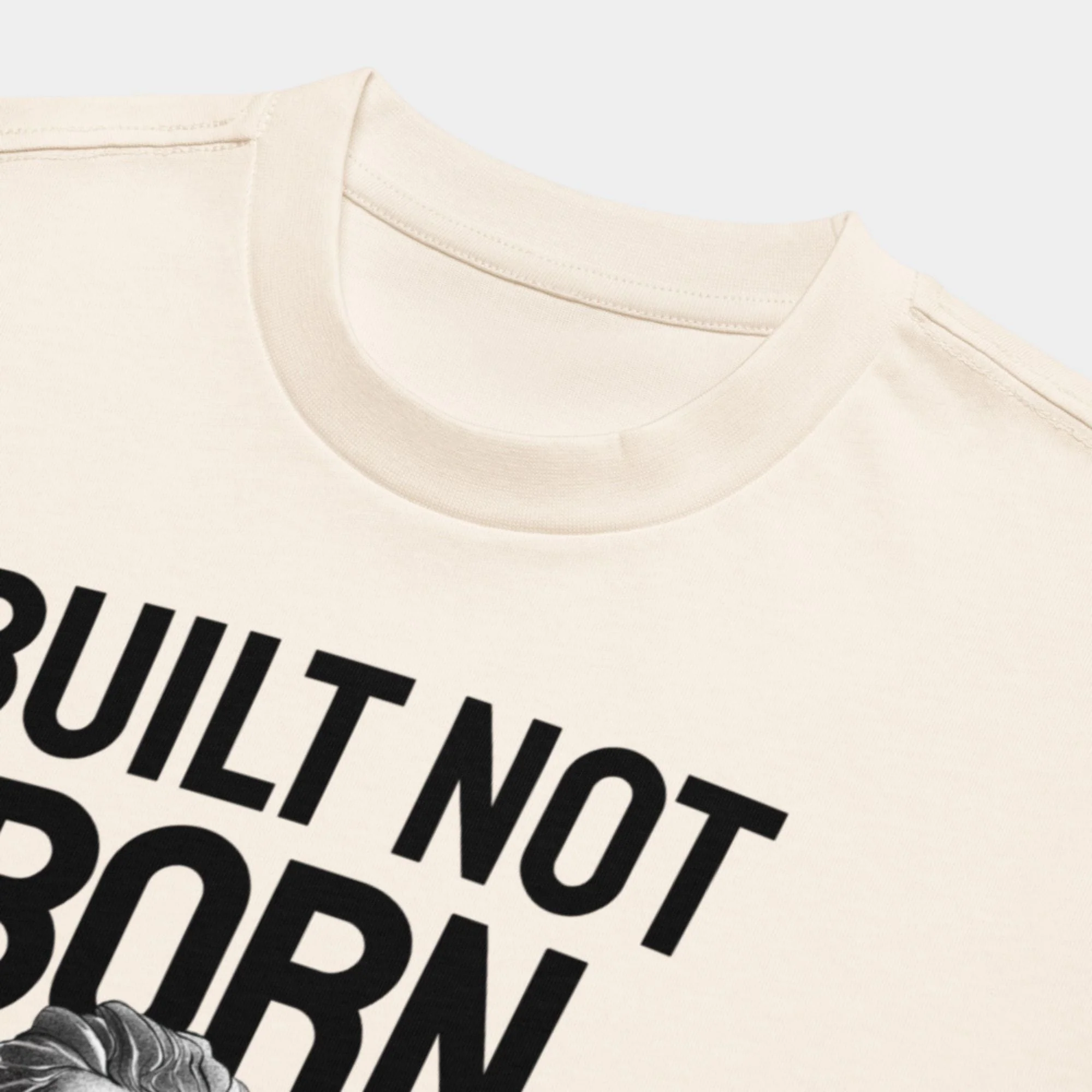 'Built Not Born' Box Tee - Vintage White - Image 4