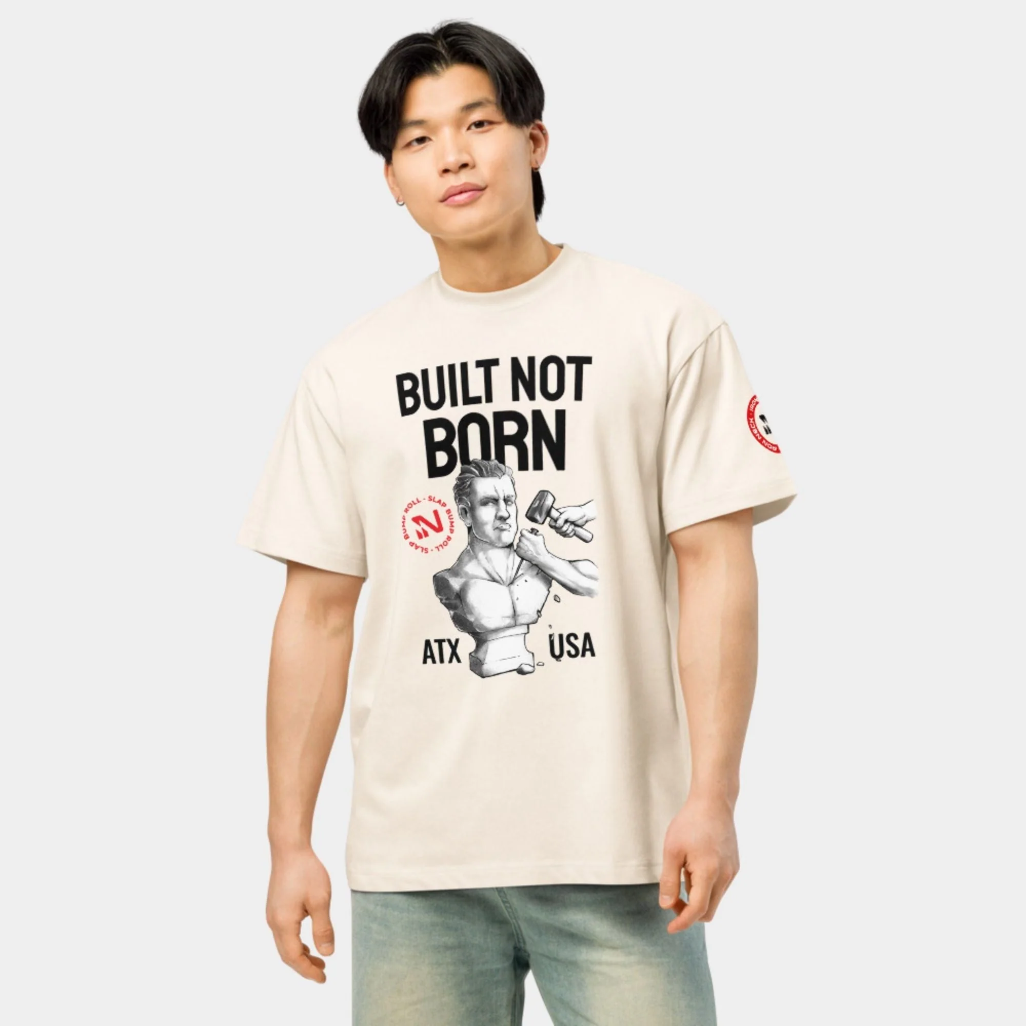 'Built Not Born' Box Tee - Vintage White - Image 5