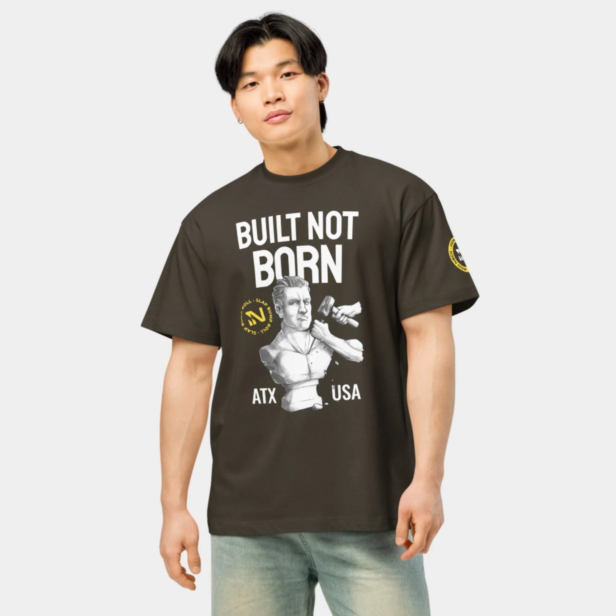 'Built Not Born' Box Tee - Vintage Black - Image 5