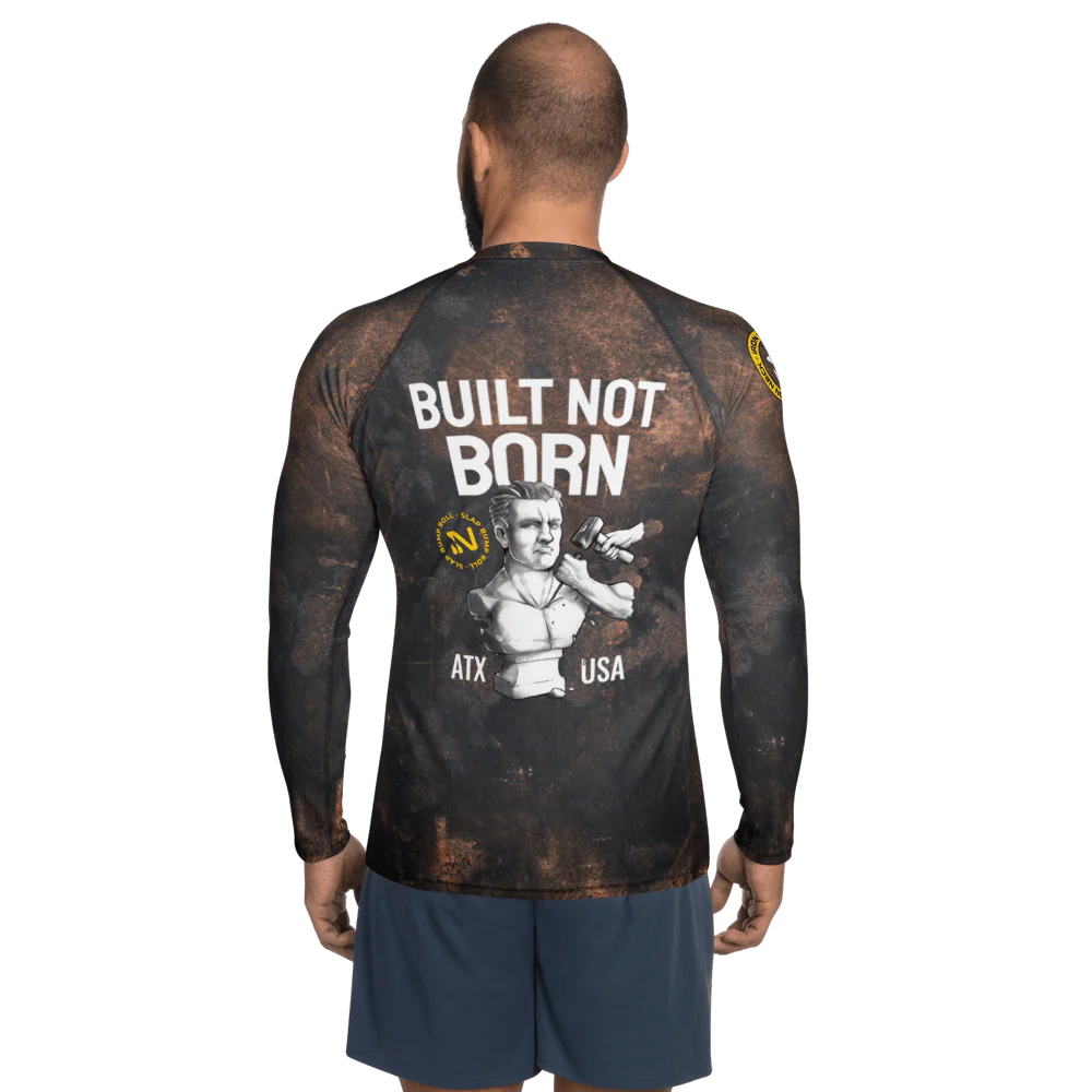 Built Not Born LS BJJ Rash Guard - Grunge - Image 6