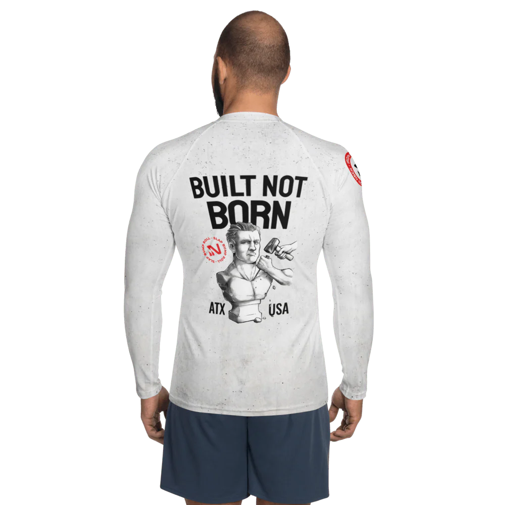 Built Not Born LS BJJ Rash Guard - White - Image 6