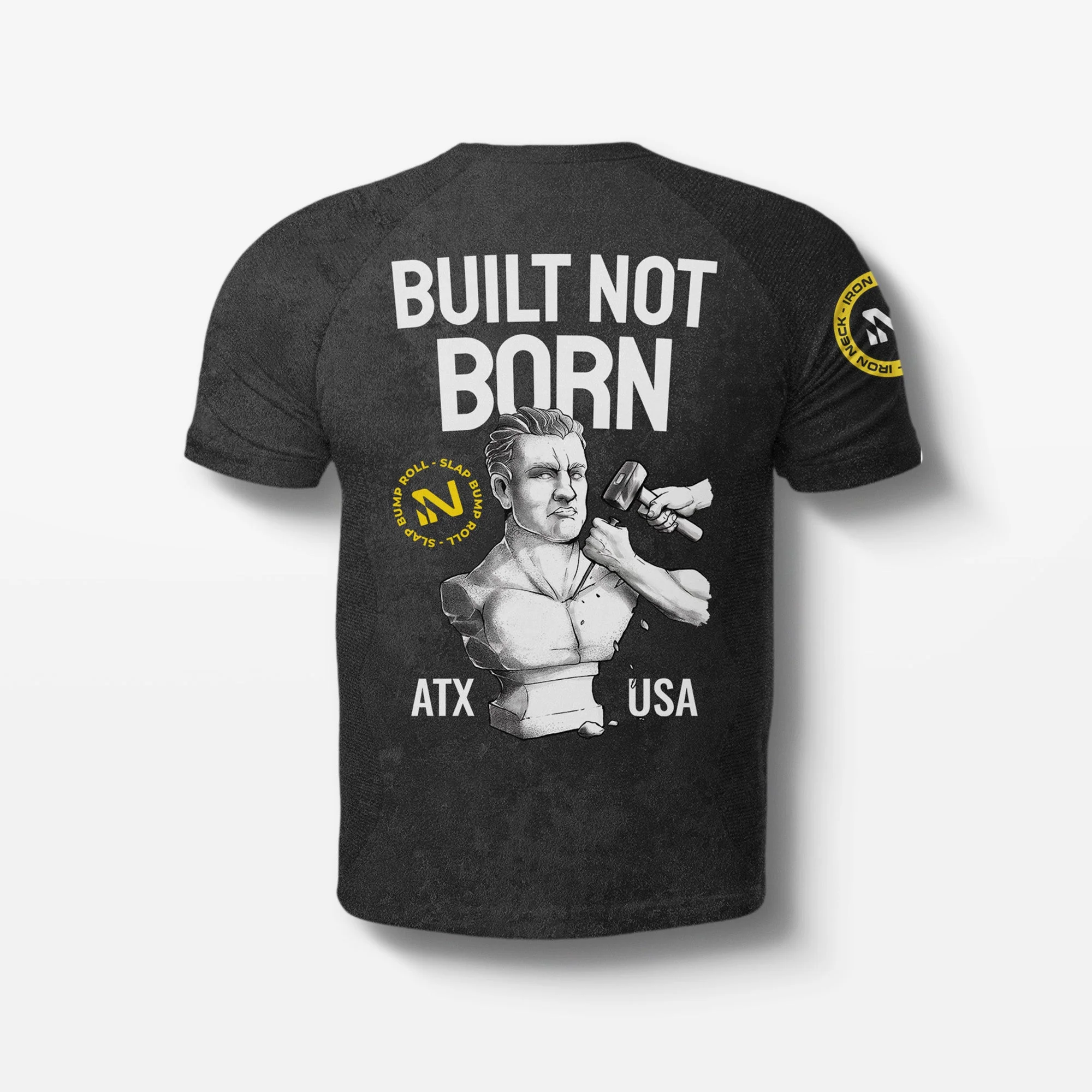 Built Not Born SS BJJ Rash Guard - Black - Image 3