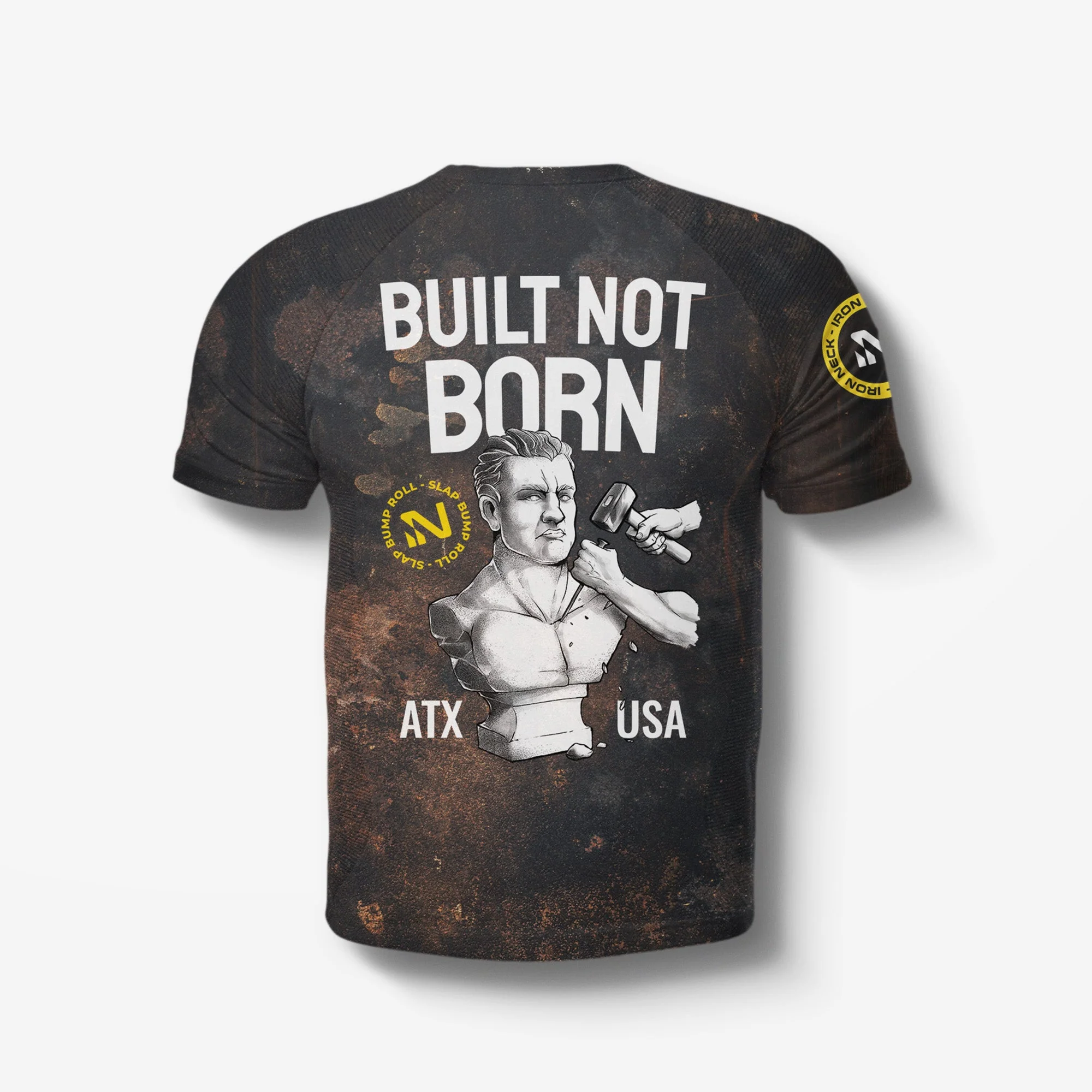 Built Not Born SS BJJ Rash Guard - Grunge - Image 3