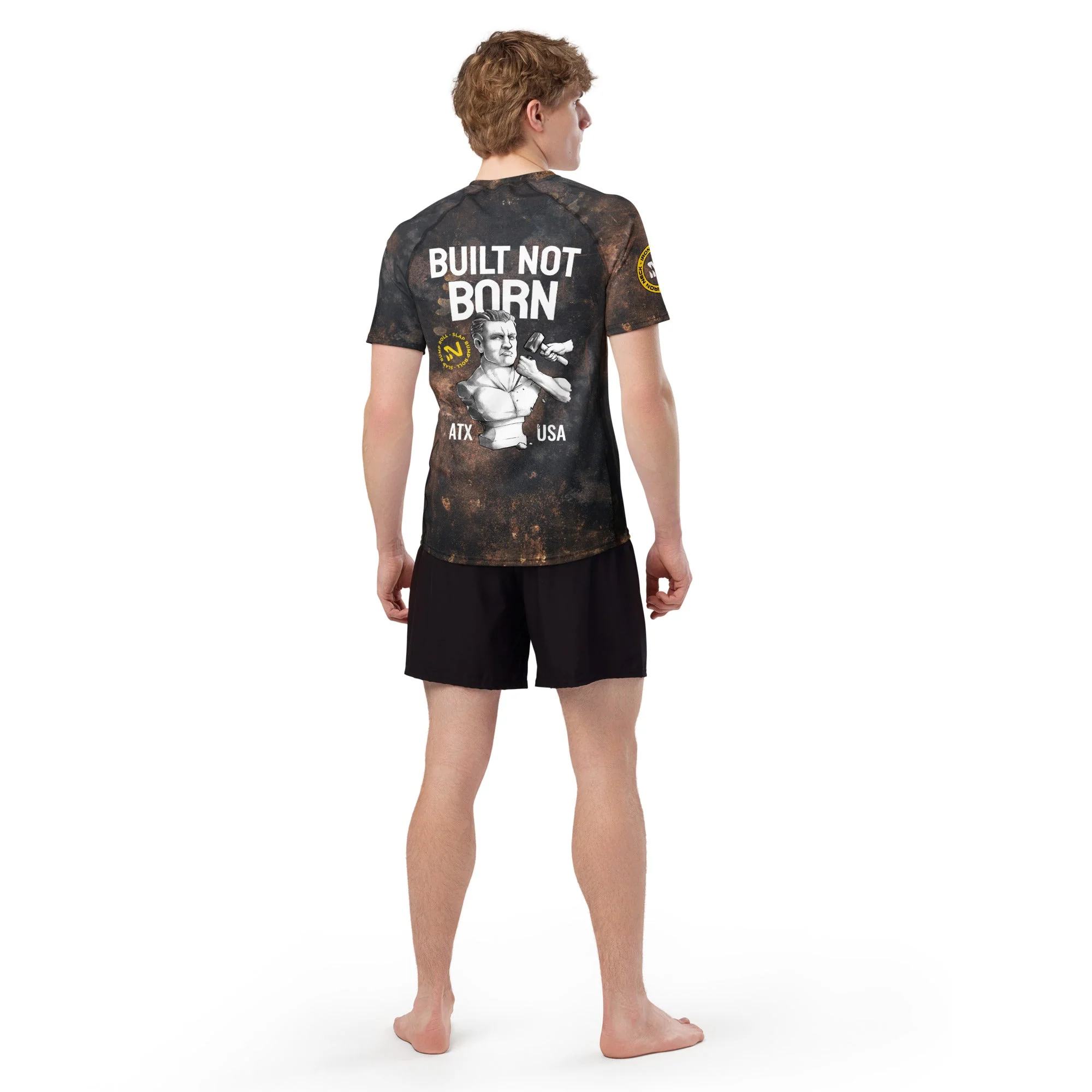 Built Not Born SS BJJ Rash Guard - Grunge - Image 6