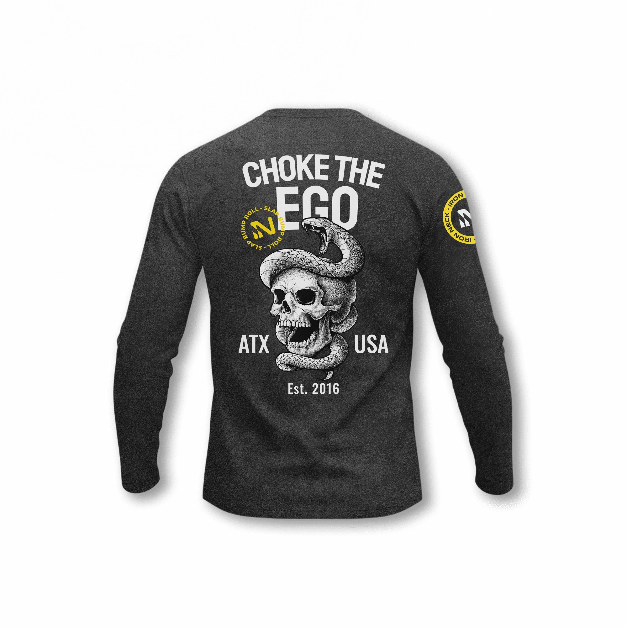 Choke The Ego LS BJJ Rash Guard - Black - Image 3