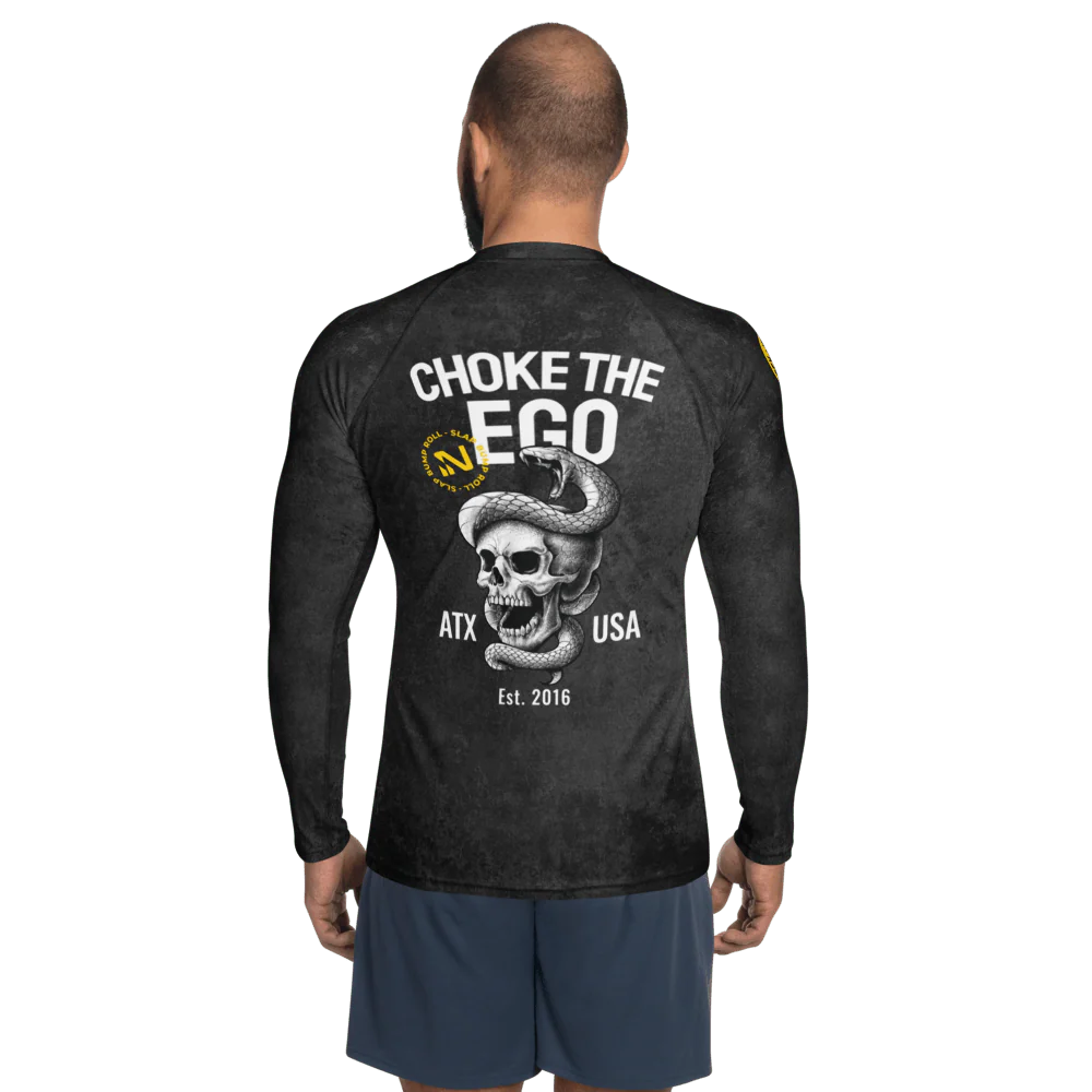 Choke The Ego LS BJJ Rash Guard - Black - Image 6