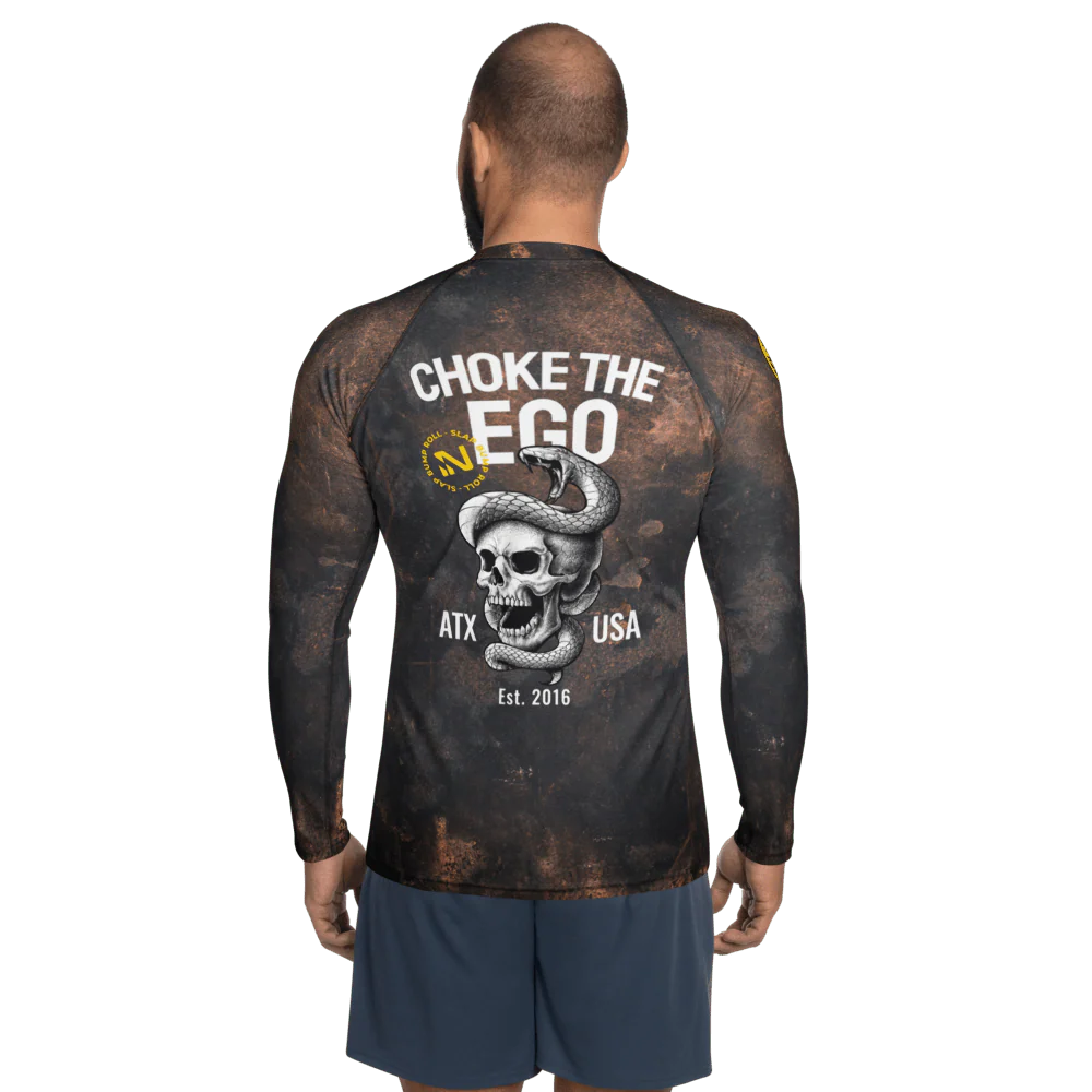 Choke The Ego LS BJJ Rash Guard - Grunge - Image 6
