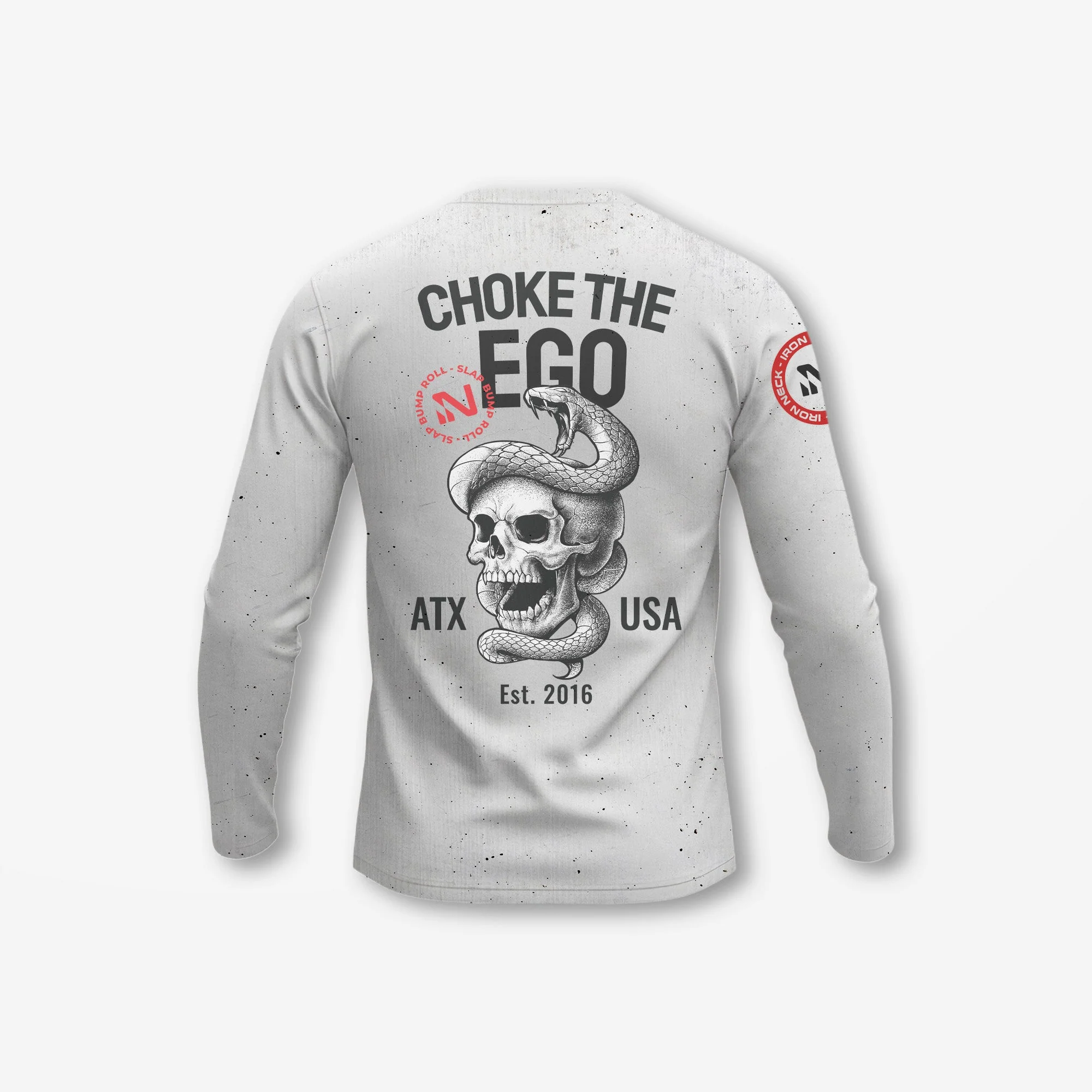 Choke The Ego LS BJJ Rash Guard - White - Image 3
