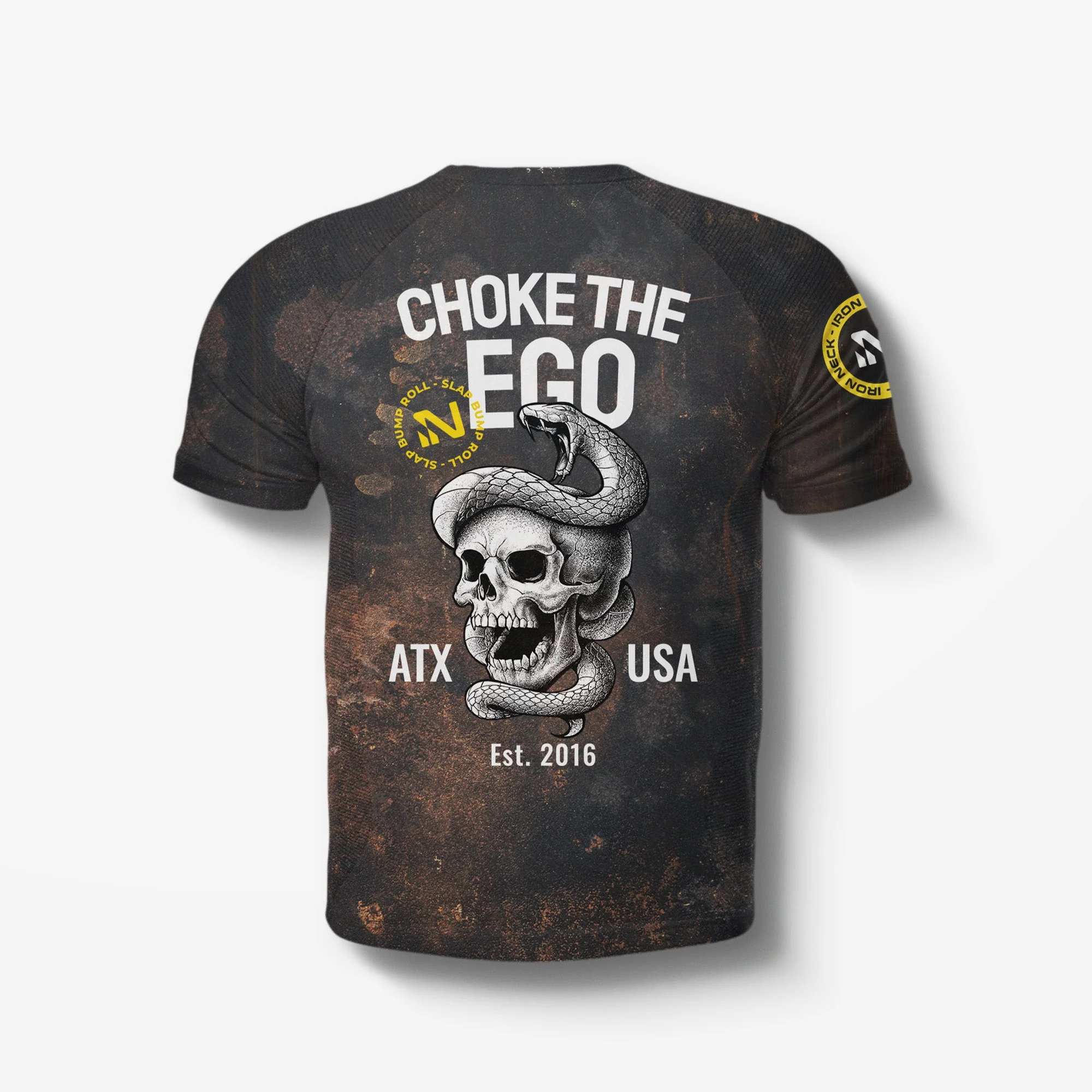 Choke The Ego SS BJJ Rash Guard - Grunge - Image 3