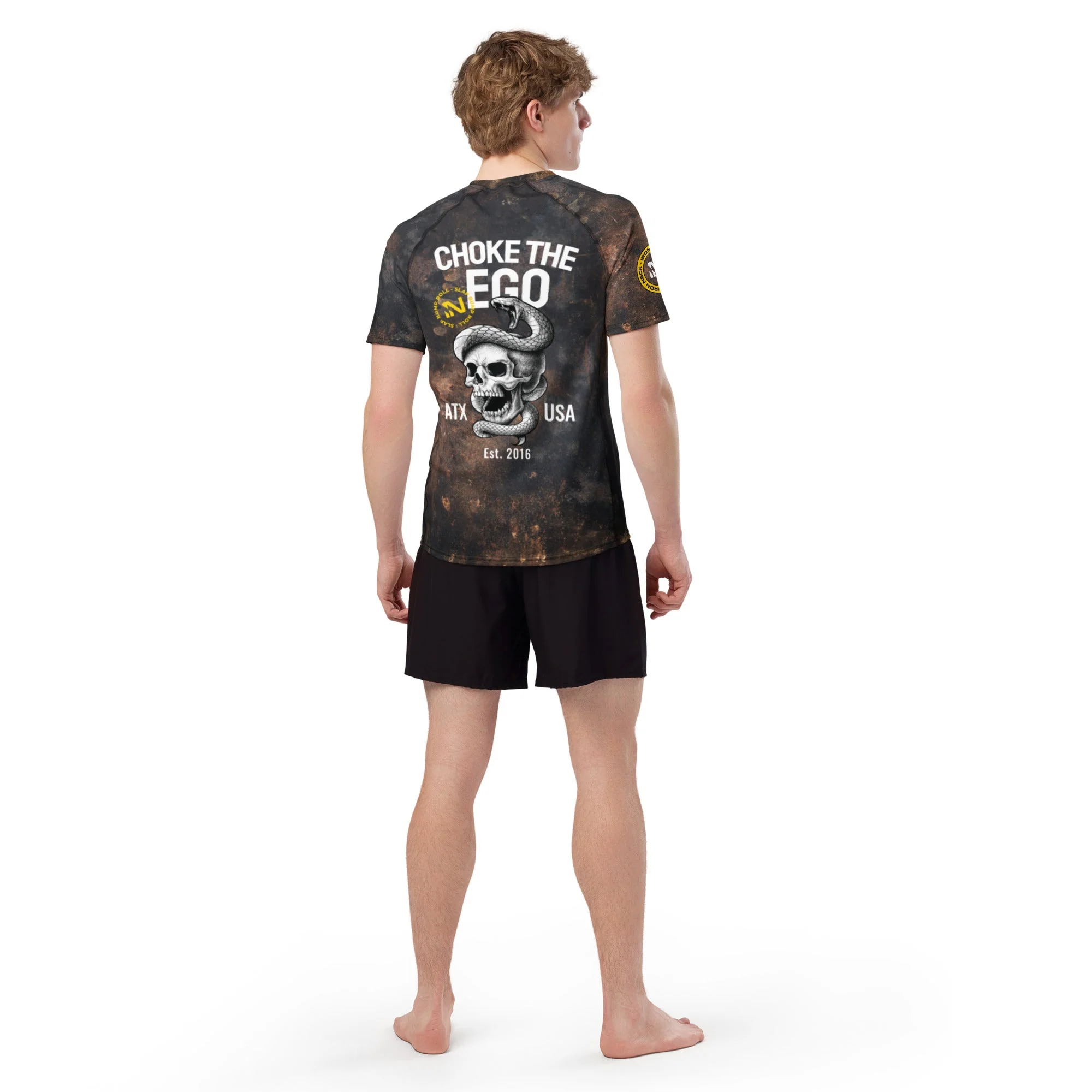 Choke The Ego SS BJJ Rash Guard - Grunge - Image 6