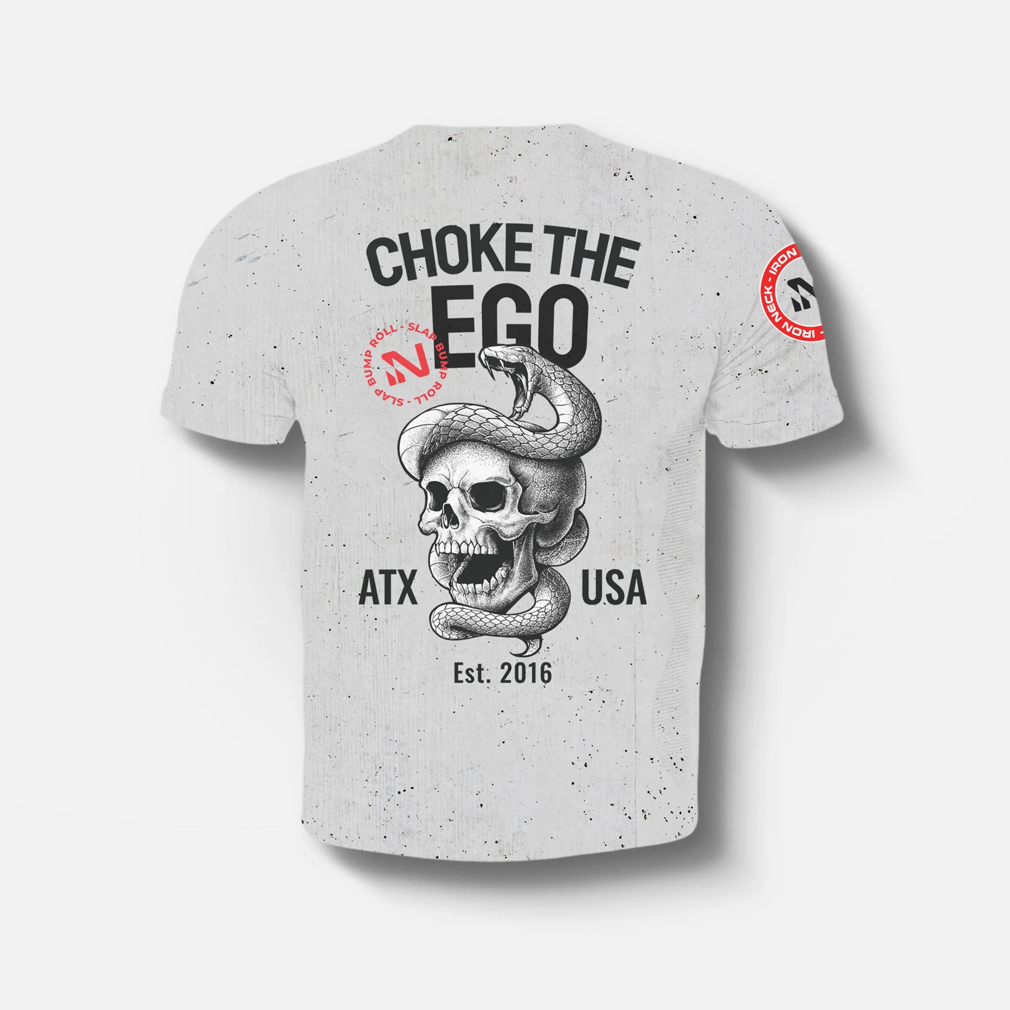 Choke The Ego SS BJJ Rash Guard - White - Image 3